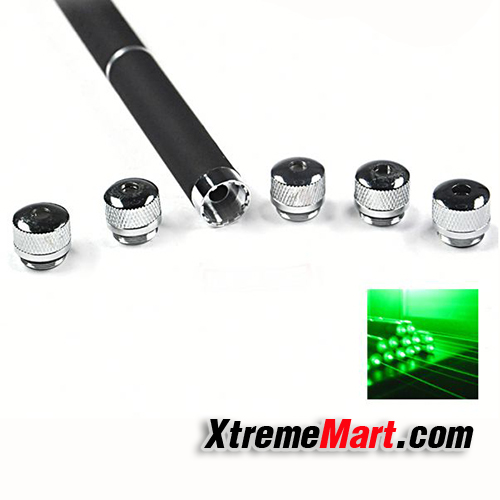 ปากกาเลเซอร์แสงสีเขียว 5 หัว ถอดเปลี่ยนได้ 5 in 1 Green Lasre Pointer