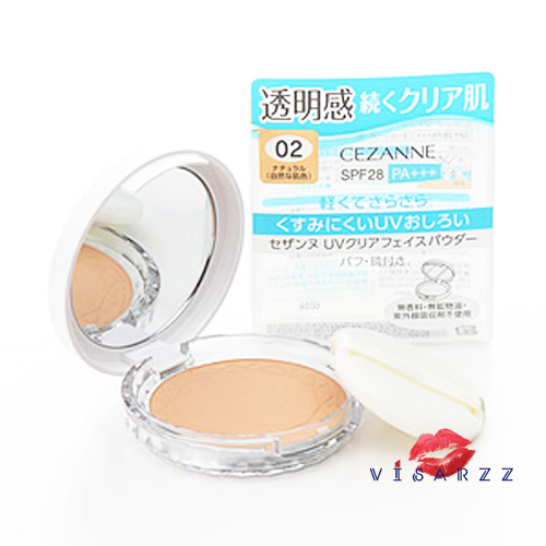 (#02 อันดับ 1 @Cosme 2016) Cezanne UV Clear Face Powder SPF28PA+++ #02 สำหรับผิวสองสี แป้งโปร่งแสงไม่ผสมรองพื้น บางเบาดุจขนนก ไม่อุดตันรูขุมขน มีส่วนผสมชิมเมอร์อนุภาคเล็กพิเศษ ผิวหน้าดูกระจ่างใส บางเบา คุมมัน ไม่เป็นคราบ