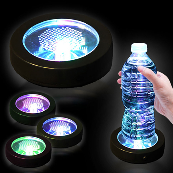 แผ่นรองแก้วเรืองแสง LED ที่รองแก้วเรืองแสง LED Round Glow LED Light Coaster