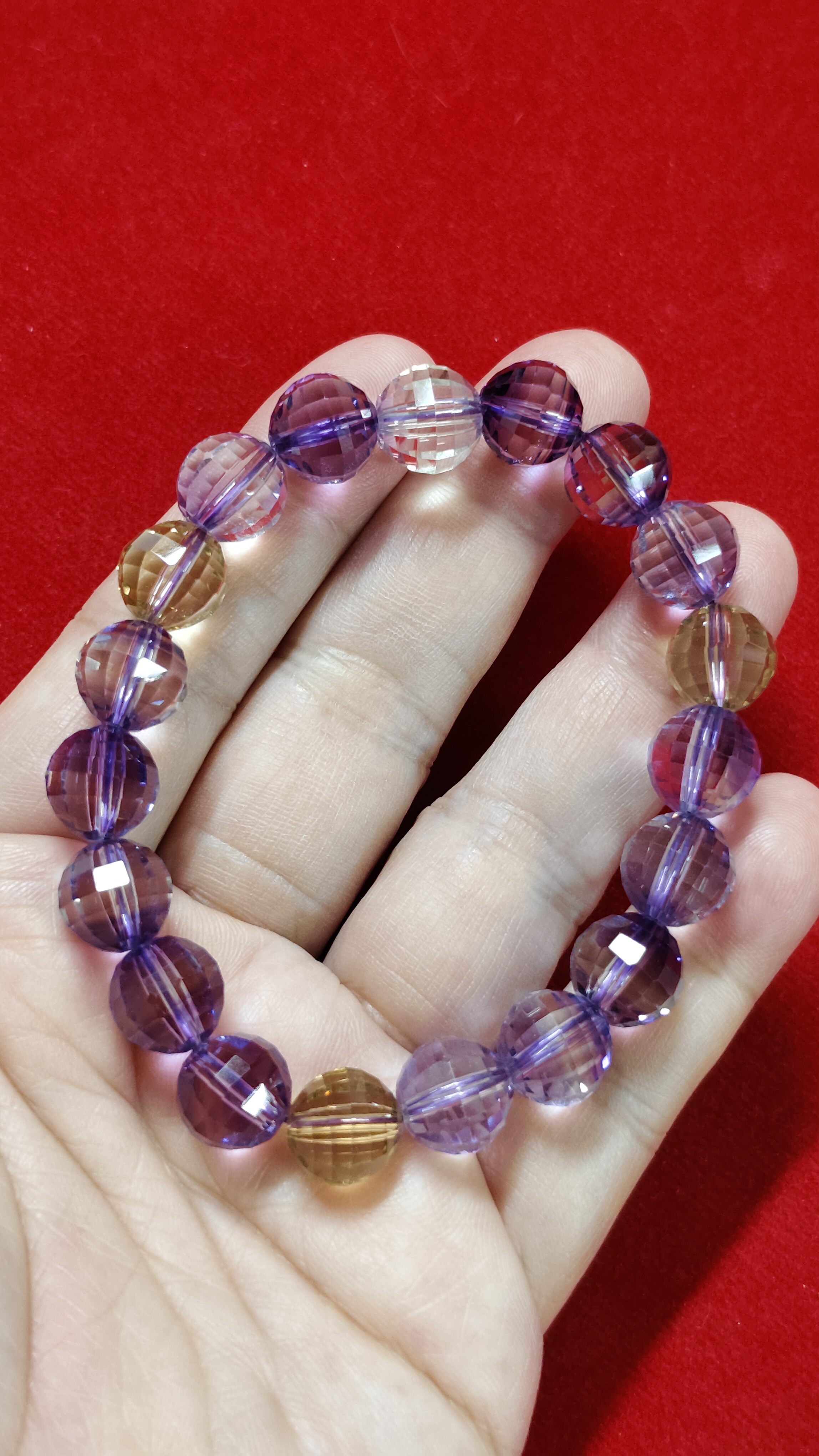 #ข้อมือหินอเมทรินเจียเหลี่ยมรหัสbh-0017