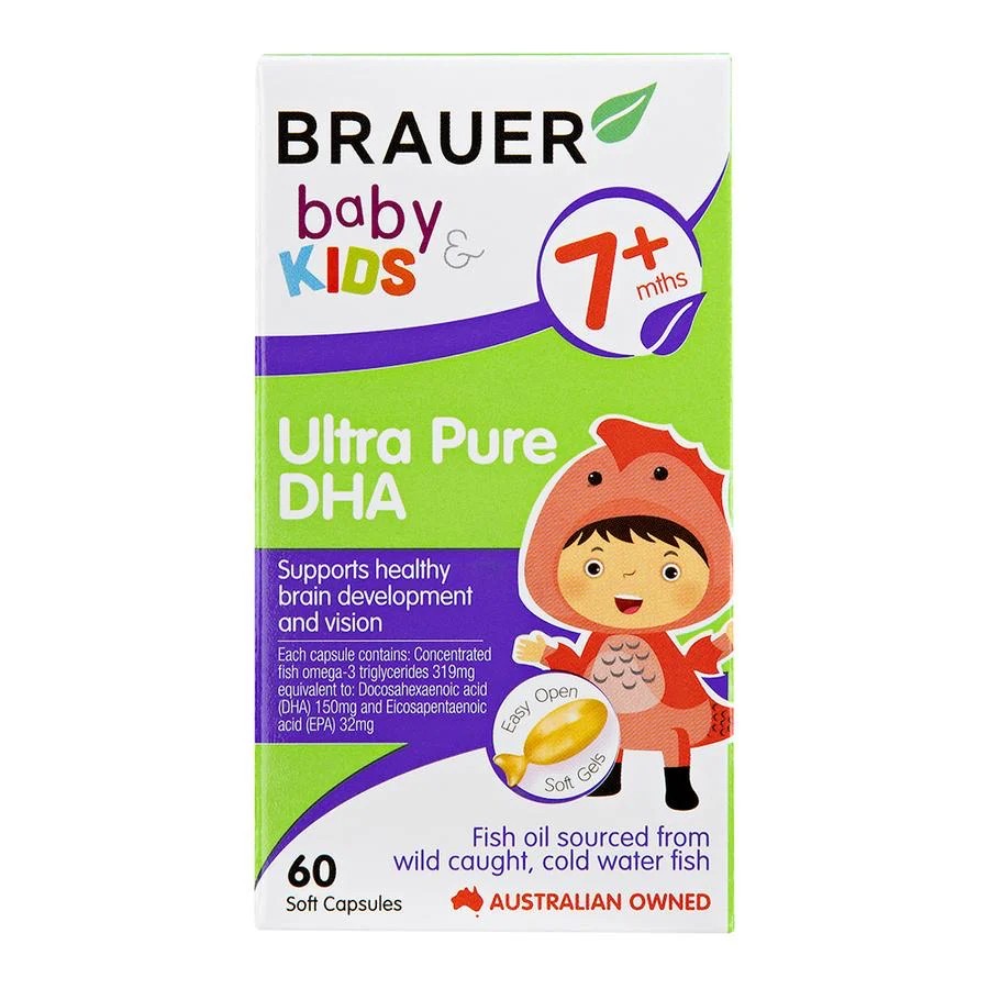 น้ำมันปลาบริสุทธิ์เข้มข้นสำหรับเด็ก BRAUER Baby & Kids Ultra Pure DHA