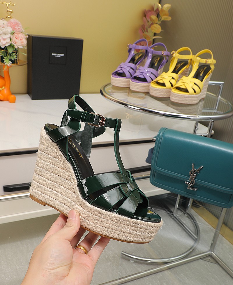 รองเท้า YS tribute ส้นเตารีด มีหลายสี หนังแท้ สูง 14 cm ด้านหน้า 4 cm size 35-42