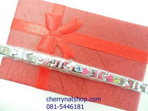 พร้อมส่งสร้อยข้อมือแม่เหล็กเพื่อสุขภาพ, สร้อยไทเทเนียมเจอรเมเนียม ,สร้อยประจุลบ รุ่นE