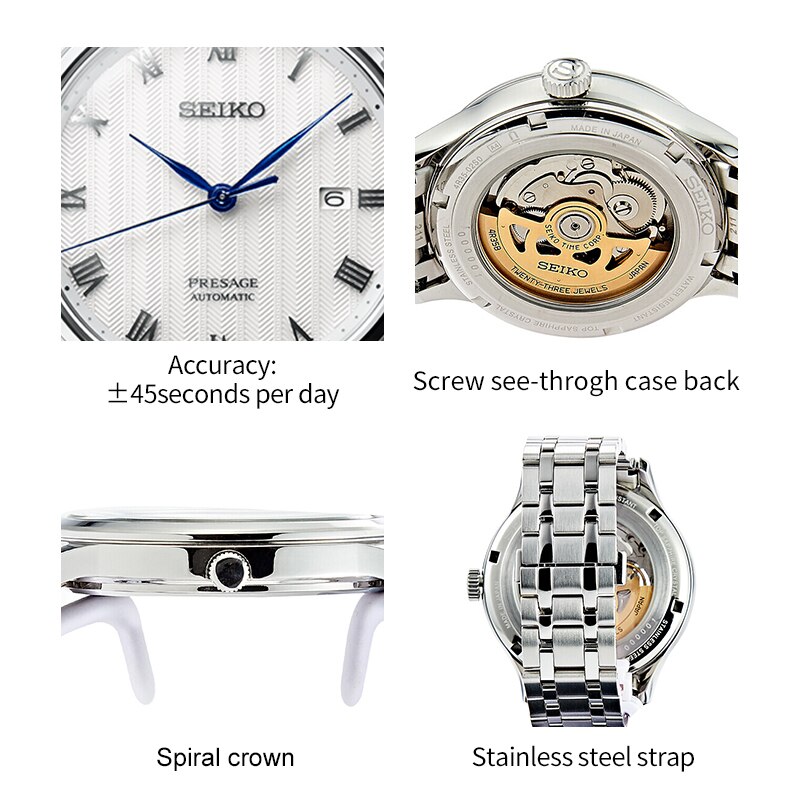 Karnvera Shop นาฬิกาข้อมือผู้ชาย Seiko Presage SRPC81J1 Automatic Movt (Made in Japan)