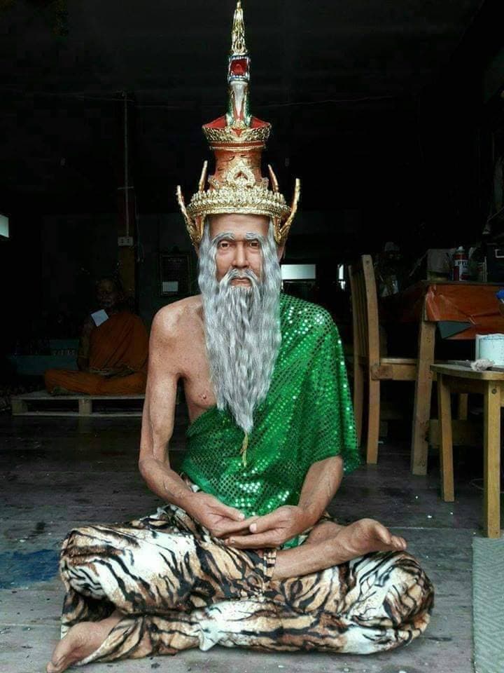 รูปหล่อ พ่อแก่ พ่อปู่ฤาษี (สัดส่วน ขนาดใหญ่ ขนาดเท่าคนจริง) เนื้อไฟเบอร์ผสม - (งานสั่งทำ PreOder 10-14วัน) (ขนาดโดยประมาณ หน้าตัก65ซม สูง120ซม)