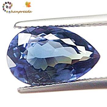 Tanzanite พลอยแทนซาไนท์ รูปหยดน้ำ หนัก 4.68 กะรัต สีน้ำเงิน หวานสวย ความสะอาดมองตาเปล่าสะอาด 98% ส่องด้วยกล้องขยายสะอาด 90%