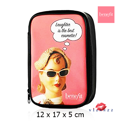 Benefit Cosmetic Bag #Pink Lady กระเป๋าเครื่องสำอางเบเนฟิต PVC ซิปรอบใบ ใส่ของจุ เปิดใช้สะดวก ที่สำคัญทนทานมาก ๆ ทำความสะอาดง่ายมาก ๆ ด้วยค่ะ