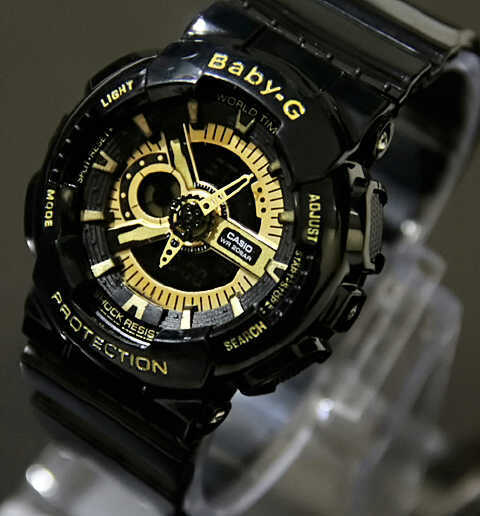 นาฬิกา Casio Baby-g เกรด AAA สีดำหน้าปัดสีทองเทียบแท้ สวยทนระบบเหมือนจริงสุดๆ