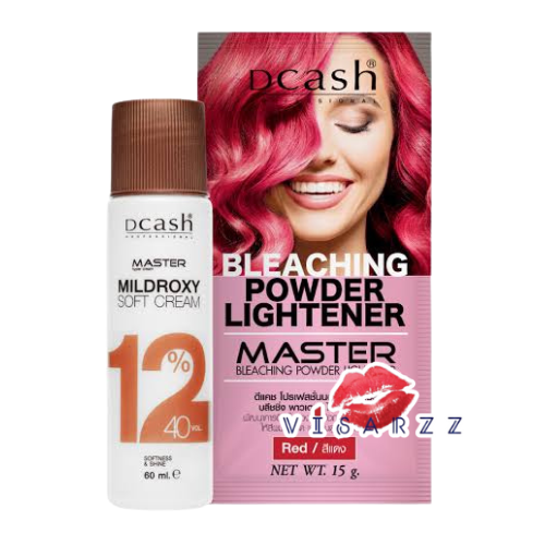 (สีแดง) Dcash Master Bleaching Powder Lightener Red15g ดีแคชมาสเตอร์บลีชชิ่งพาวเดอร์ไลท์เทนเนอ สีแดง เหมาะสำหรับฟอกเตรียมพื้นโทนแดงเหมาะสำหรับสีชมพูแดงม่วงแฟชั่น