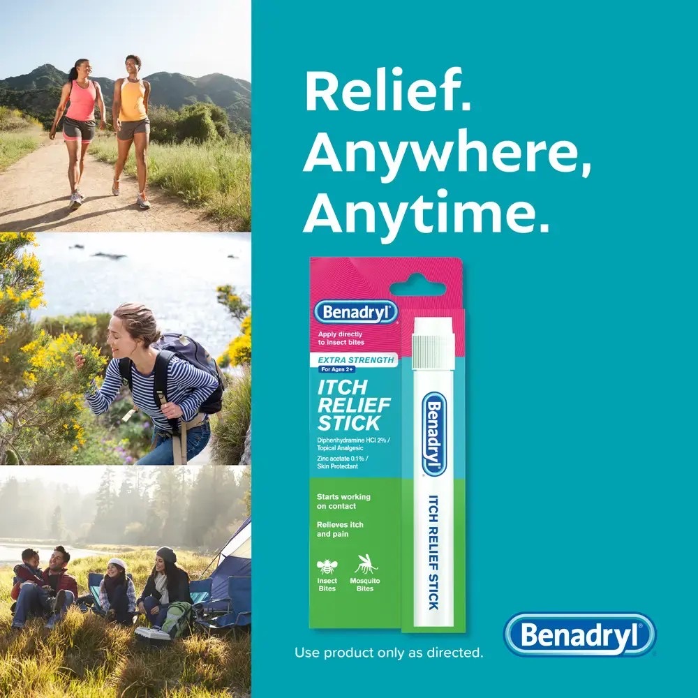 เจลบรรเทาอาการคันสูตรเข้มข้นชนิดแท่ง Benadryl Extra Strength Itch Relief Stick