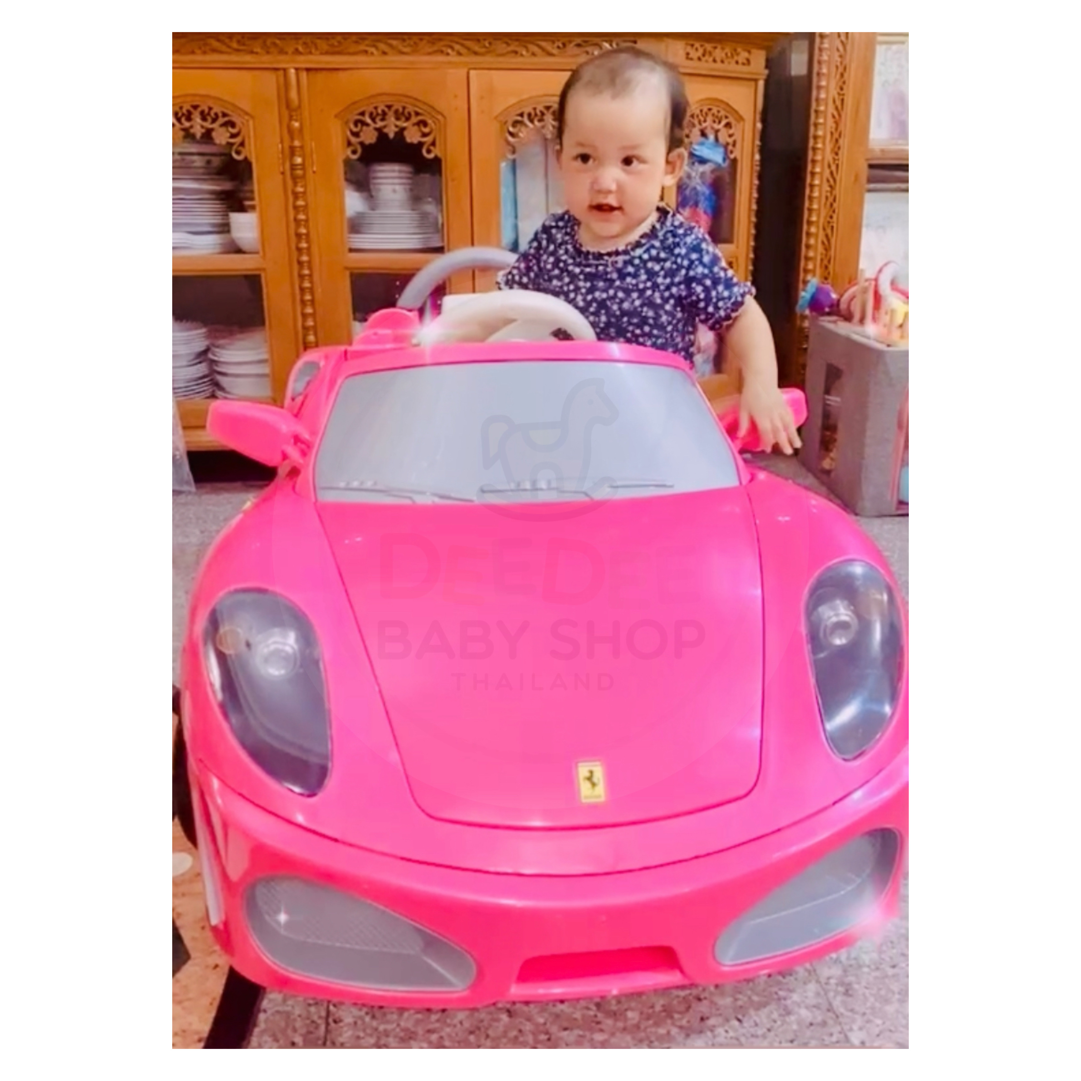 รถแบตเตอรี่สำหรับเด็ก Feber Ferrari F430 6-Volt Battery Powered Ride-On (Pink)