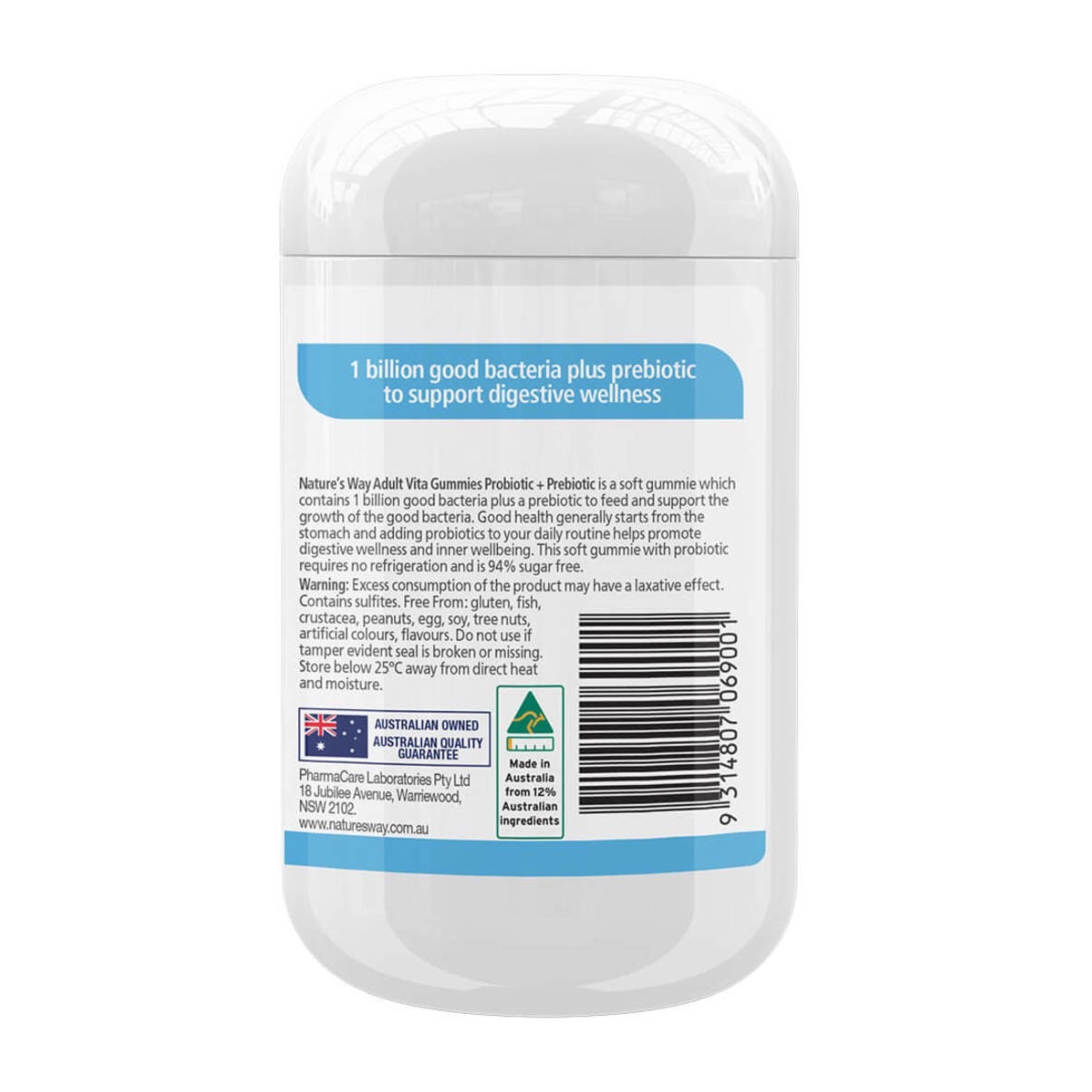 วิตามินโพรไบโอติกและพรีไบโอติกสำหรับผู้ใหญ่ Nature's Way ADULT VITA GUMMIES Probiotic + Prebiotic (65 Gummies)