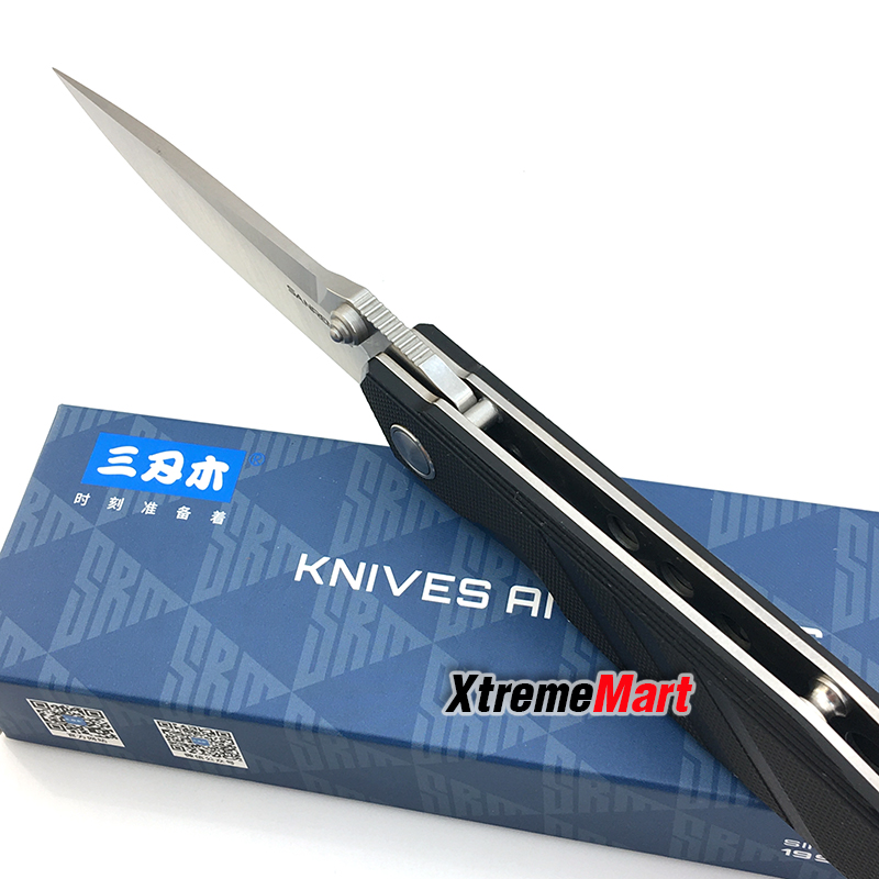 มีดพับ Sanrenmu รุ่น 1158 SRM-1158 ใบมีดสแตนเลส 8Cr13MOV ด้ามG10 สีดำ (เล่มละ)