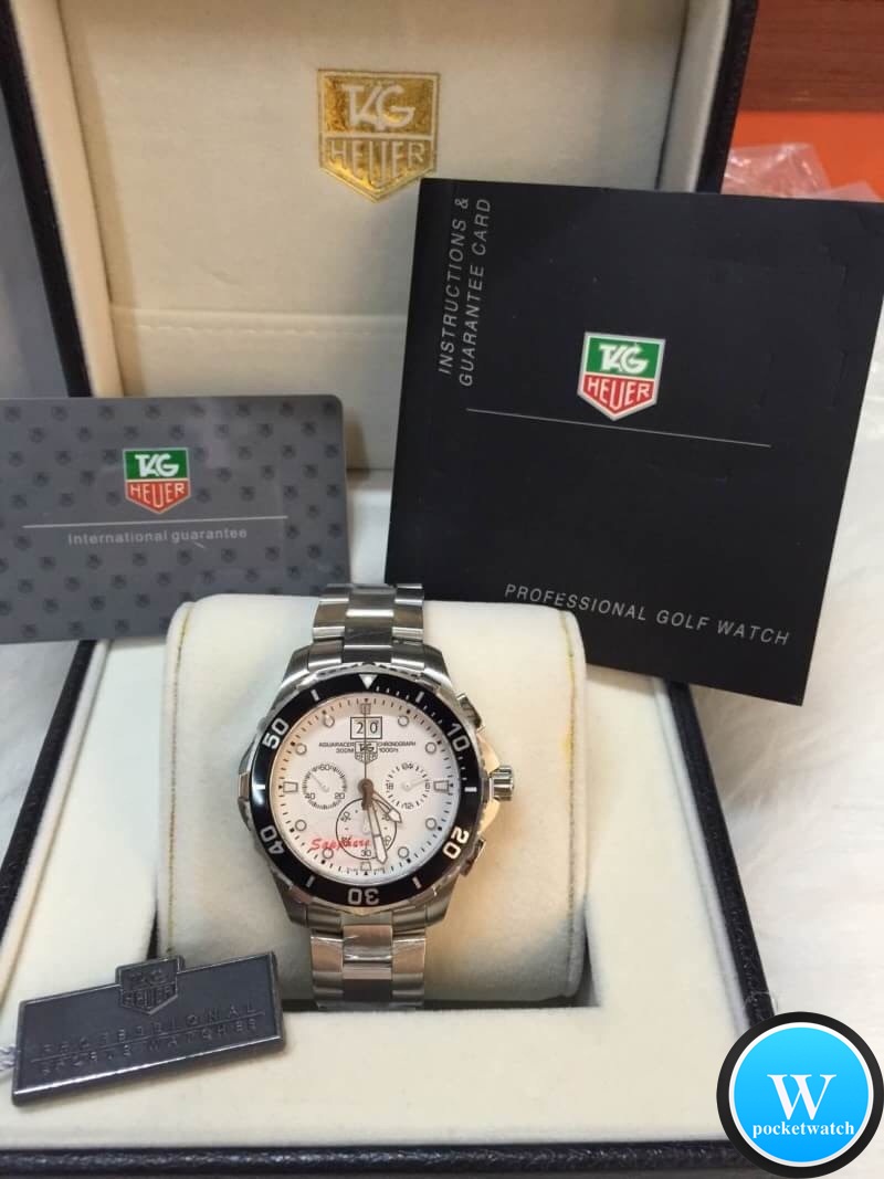 นาฬิกา Tag Aquaracer Aquaracer 300 Chorono Calibre 45 Stainless Steel 316L หน้าขาว