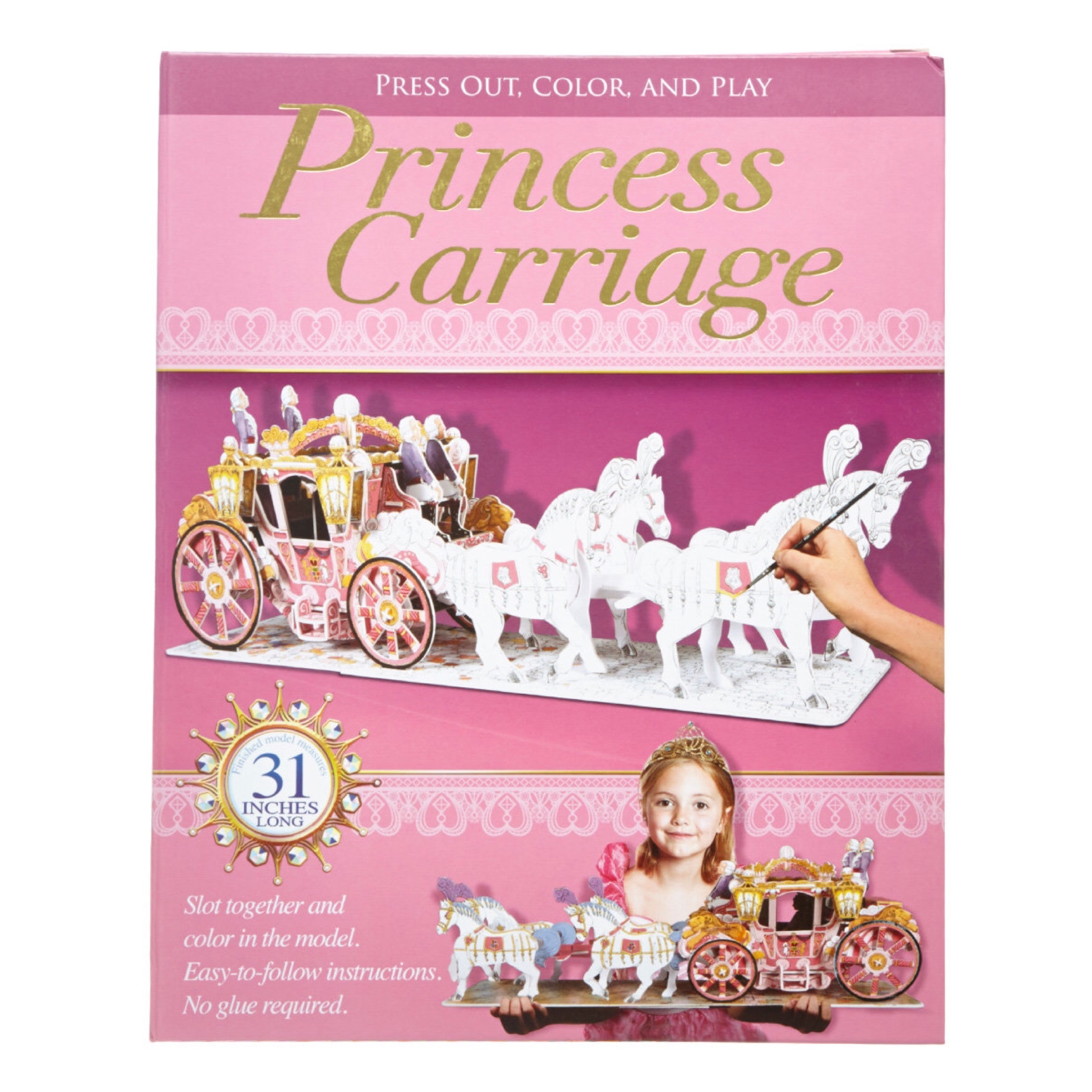 หนังสือกิจกรรมสำหรับเจ้าหญิงแสนสนุก Press out, Color, And Play - Princess Carriage