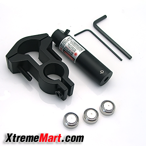 เลเซอร์ติดปืน Laser Radiation Direct Eye Exposure แสงสีแดง ความยาวคลื่น 650 nm พร้อมถ่านและประแจ (สีดำ)