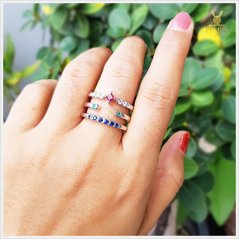 แหวนพลอยแท้ หลากสี ดีไซน์สุดเก่ ดูดีมีเอกลักษณ์ แหวนพลอยแท้