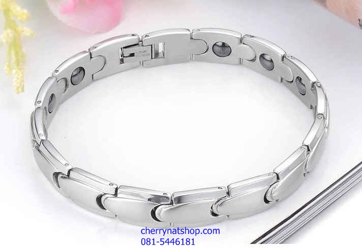 พร้อมส่งสร้อยข้อมือแม่เหล็กเพื่อสุขภาพ สร้อยข้อมือไทเทเนียมเจอรเมเนียม รุ่นY