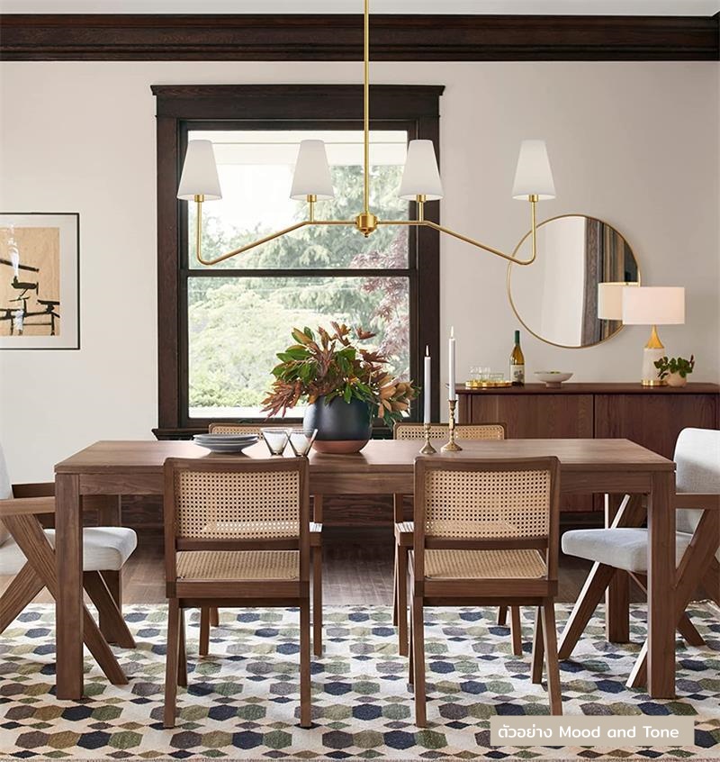 โคมไฟแขวนเพดานโครงเหล็กสไตล์อเมริกันหัวโคมทรงกรวยผ้าสีขาว [RN-6813]