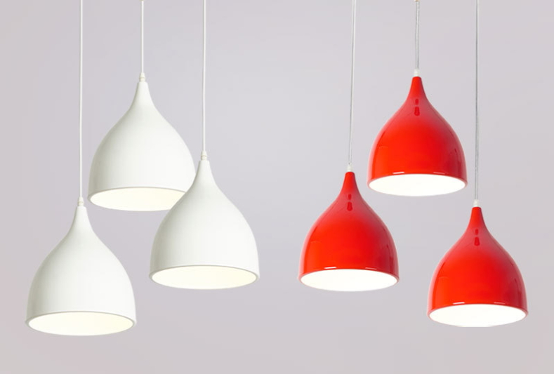 โคมไฟห้อยเพดานนอร์ดิกโมเดิร์น 17cm ขาว,แดง,ดำ,ฟ้า