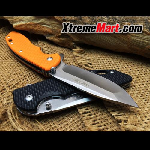 มีดพับ Hinderer CTS-18HP สีส้ม Hunting Folding Knives G10 Handle Survival Knife