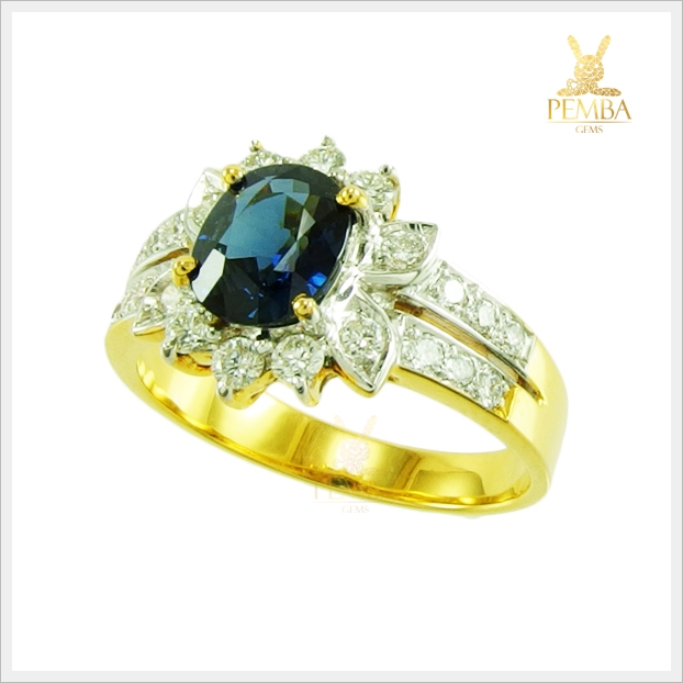 แหวนไพลินจันท์ หายาก ดีไซน์สวยเก๋ดูดีมีสไตล์(สามารถสั่งทำได้ค่ะ)