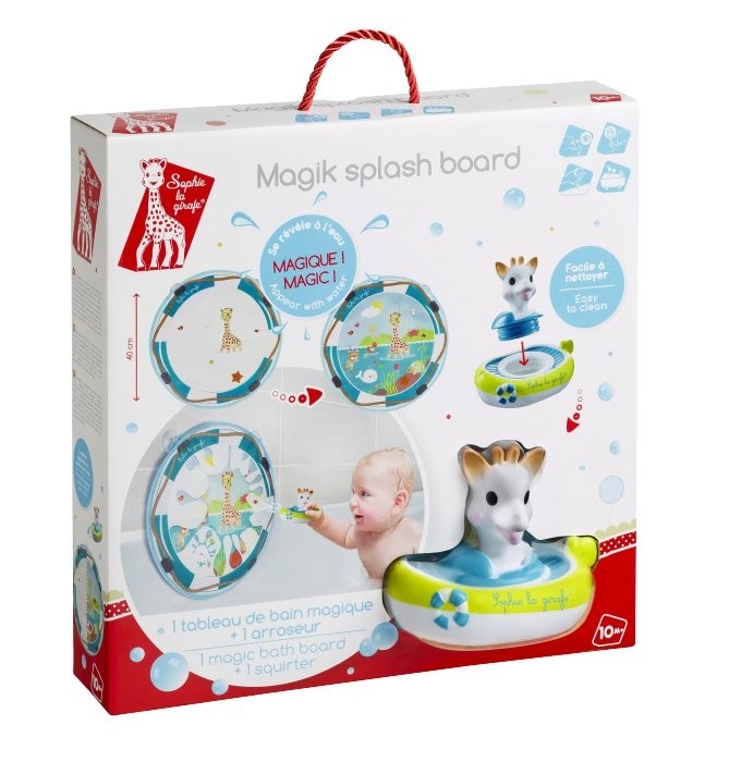 กระดานมหัศจรรย์พร้อมของเล่น Sophie la Girafe Magik Splash Board with Bathtub Boat