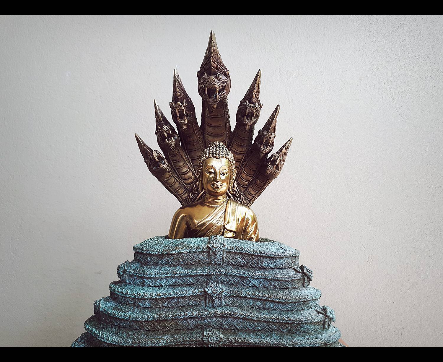 รูปหล่อ พระพุทธเจ้า ปางพระนาคปรก (พญานาค7หัว) เนื้อทองเหลือง ปี2562 (พระหน้าตัก5นิ้ว ฐาน7นิ้ว สูง8นิ้ว) #รับประกันแท้