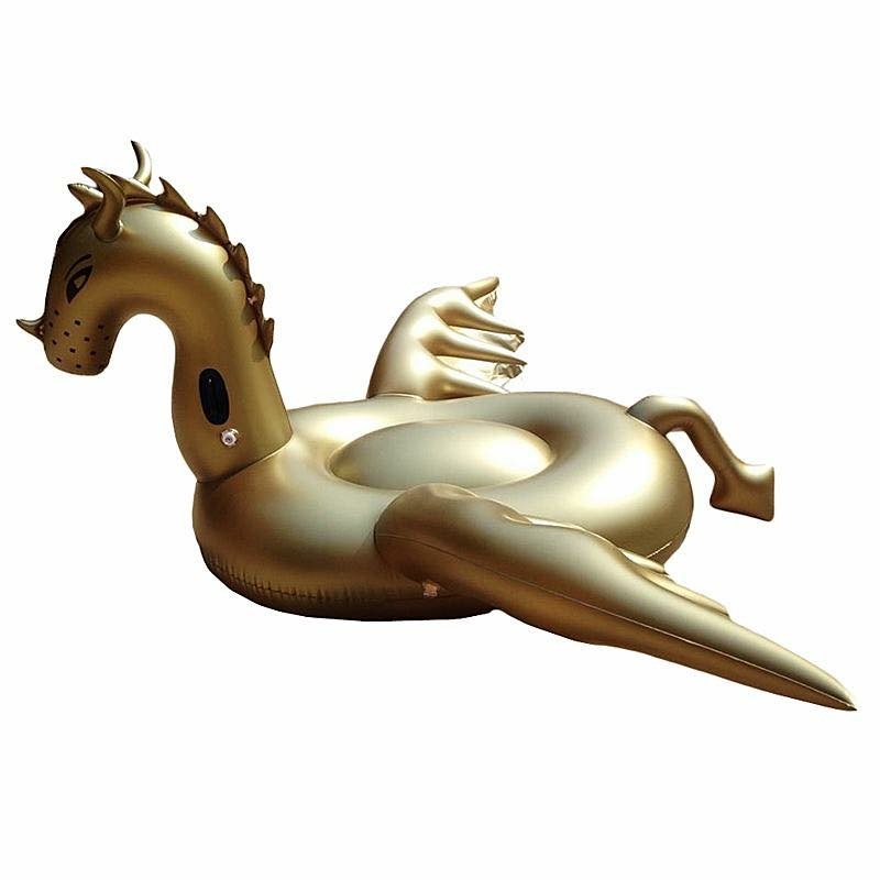 พูลโฟลทมังกรทองสุดหรู Pool Float Giant Luxury Gold Dragon
