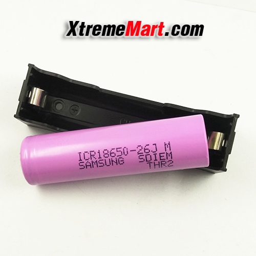 รางแบตเตอรี่แบบขาลง PCB สำหรับแบตเตอรี่ 18650 Battery Case Holder CB-18650-PC2 (ชิ้นละ)