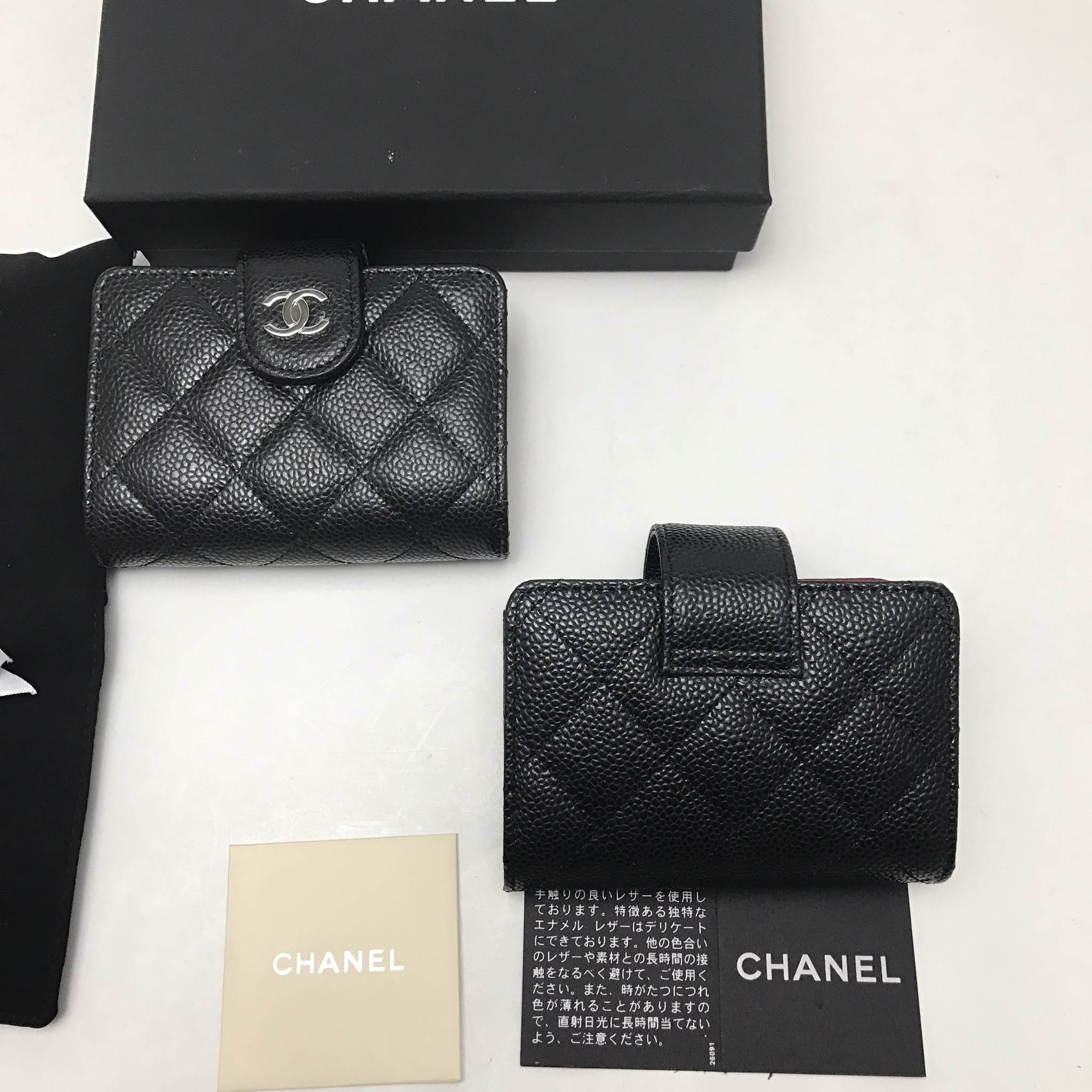 ซองใส่การ์ด cn card holder caviar skin สีดำ