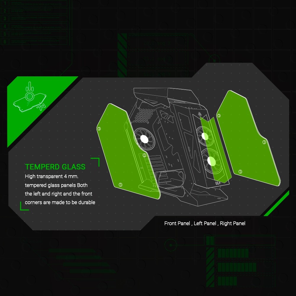 Case EGA TYPE C4 ATX TEMPERED GLASS GAMING CASE #Size M ขนาดกลาง