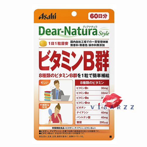 (Exp07/22) Asahi Dear Natura Vitamin B Complex 60 วัน 60 เม็ด วิตามินบีรวม