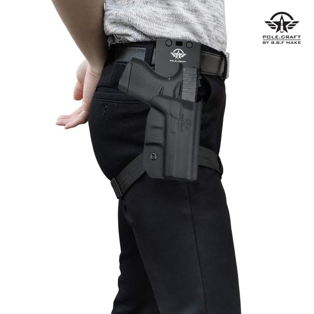 ⫸ ซองพกนอกขวา GIock 43 / GIock 43X (Gen 1-5) + เพลทต่ำ ปรับระดับ BBF Make holster_KYDEX_Right