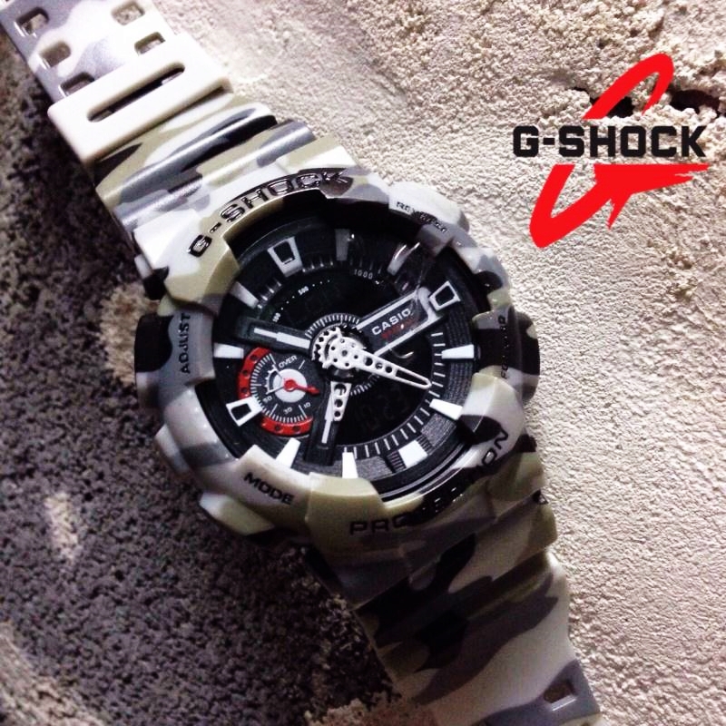 นาฬิกา G-Shock AAA รุ่น ลายพลางทหารสีเทา 2 ระบบเหมือนจริงมาก ในสไตล์ที่คุณต้องชอบ