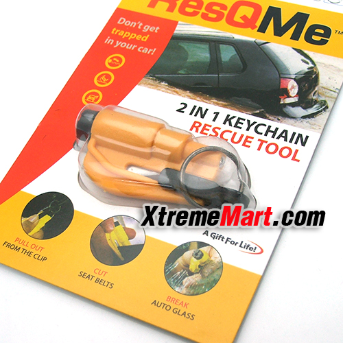 พวงกุญแจฉุกเฉิน ResQme พวงกุญแจยิงกระจก และตัดสายเบลธ์ OEM (กรุณาระบุสี)