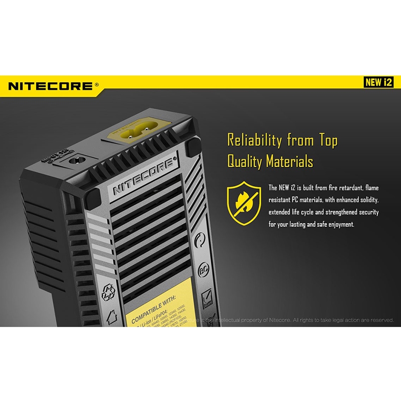 เครื่องชาร์จอัจฉริยะ Nitecore New i2 ชาร์จแบต Li-Ion, Ni-Cd, Ni-MH 2-ช่อง