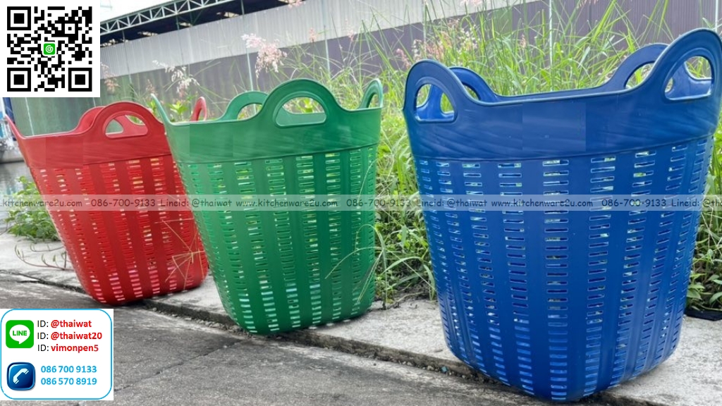 P12144 เข่งพลาสติก 4 หู รับน้ำหนัก 25 กิโล (47 x 43 x 48 ซม.) No.FT108 ราคาขายส่งต่อ 1 โหล: 12 ใบ: 125 บต่อใบ