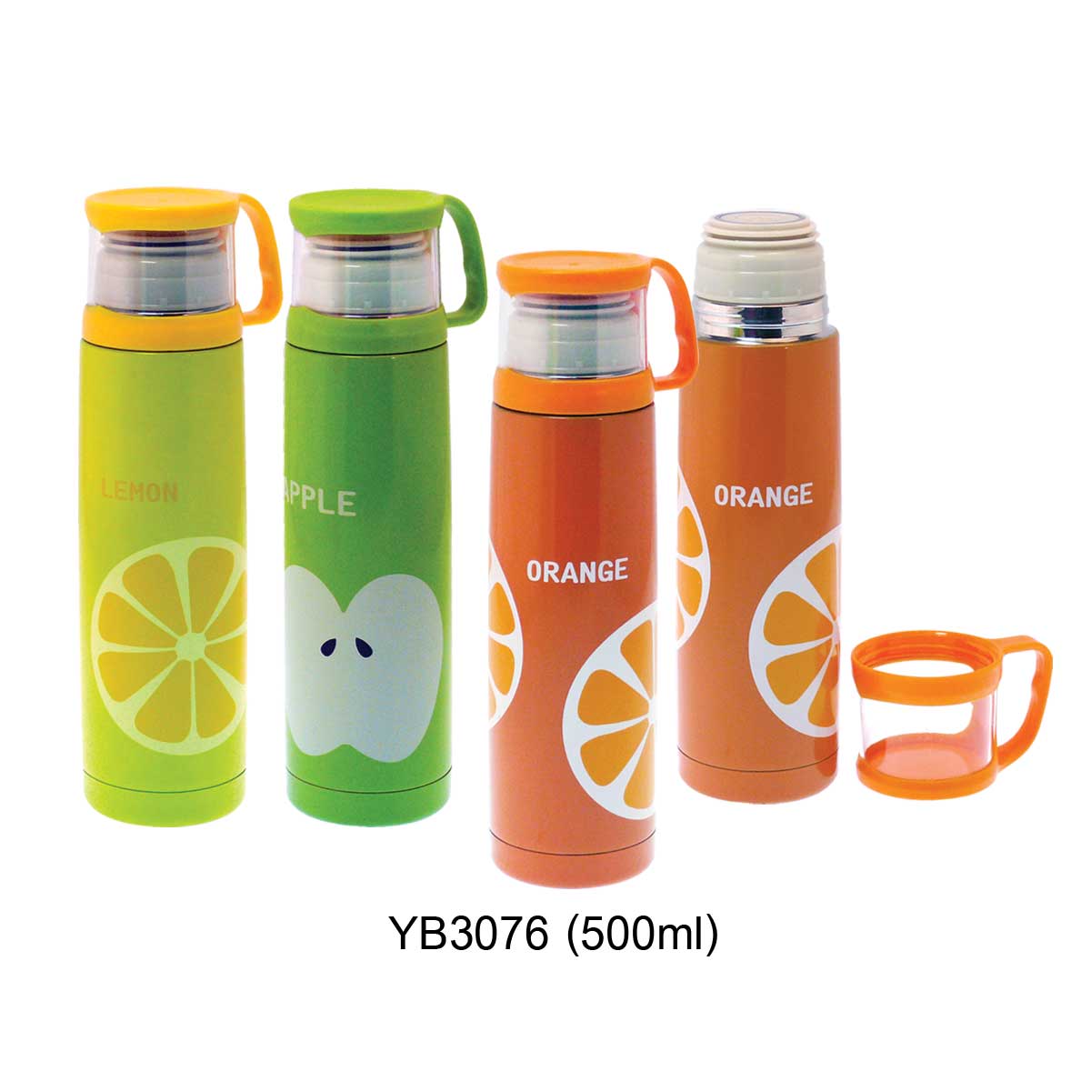 กระติกสเตนเลส กระติกน้ำร้อนเย็น ความจุ 500 ML ฝาปิดเป็นแก้วได้