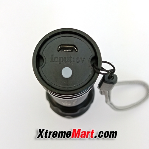 ไฟฉายซูม T6+COB 38000W 450Lumens 4 โหมด Front & Side Lights Zoomable Tactical LED Flashlight