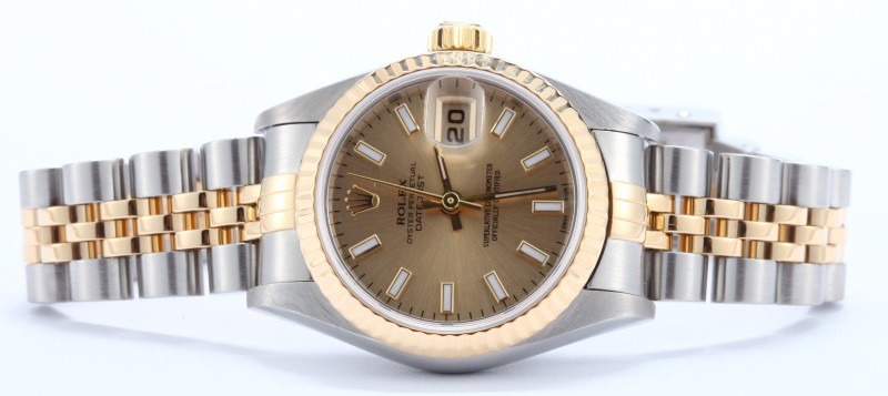 นาฬิกา Rolex DateJust Rose เกรด Mirror หน้าปัดสีทอง สายสีทองสลับเงินสวยสุดๆ