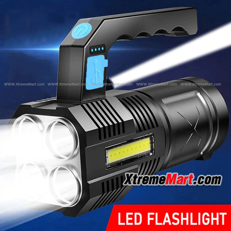 ไฟฉายหูหิ้ว LED * 4 หลอด Handheld Lantern LED Camping Portable Lamp USB Rechargeable Built-in Battery Outdoor Lighting Flashlights