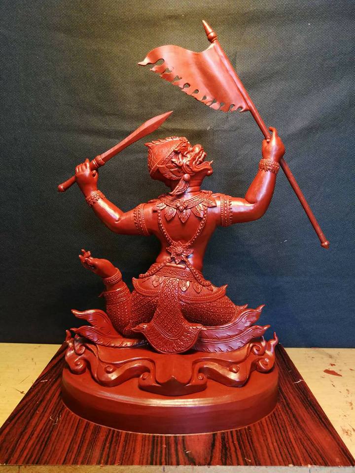 รูปหล่อหนุมานยกพล หลวงพ่อกวย วัดโฆสิตาราม(วัดบ้านแค) ขนาดบูชาใหญ่ เนื้อโลหะ ปี2561