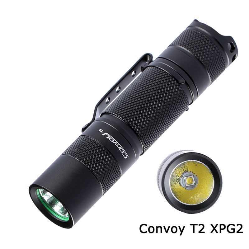 ไฟฉาย LED พกพาขนาดเล็ก Convoy T2 หลอด XP-G2 แสงขาว ไฟฉาย EDC Mini LED Flashlight