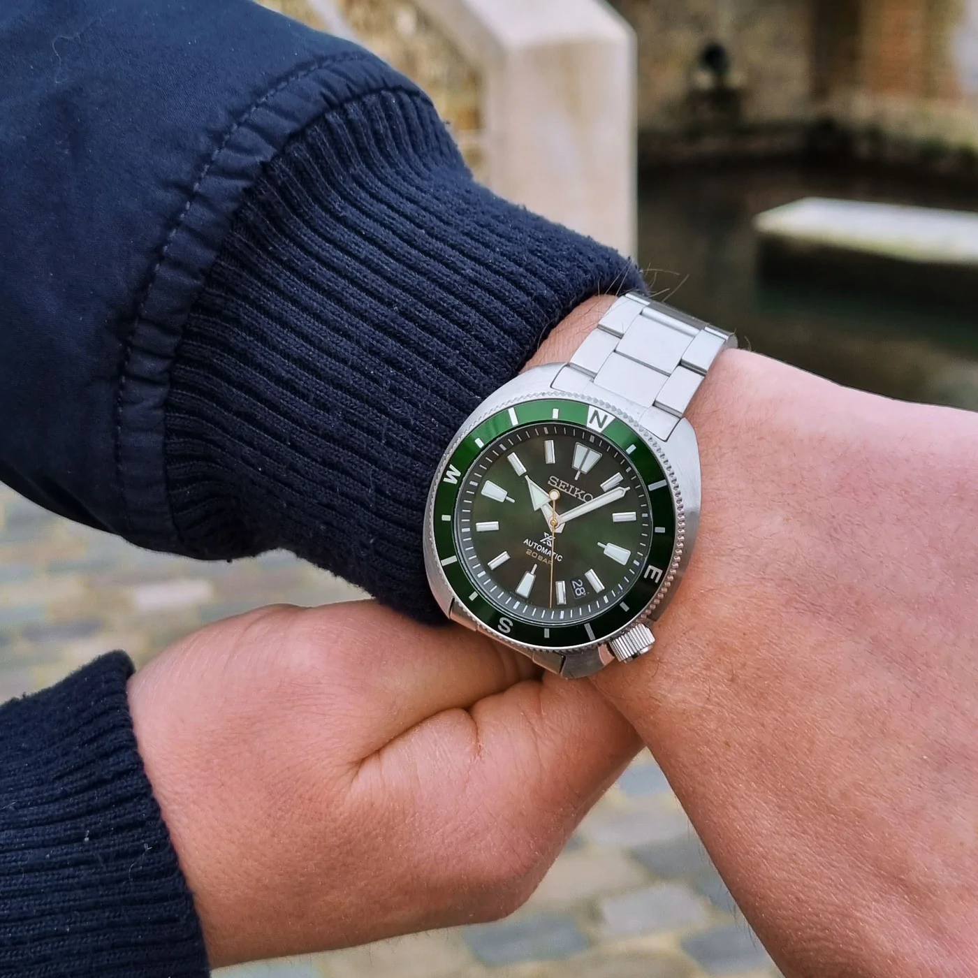 Karnvera Shop นาฬิกาข้อมือผู้ชาย Seiko Prospex Diver's Men watch Green Dial Automatic SRPH15K1