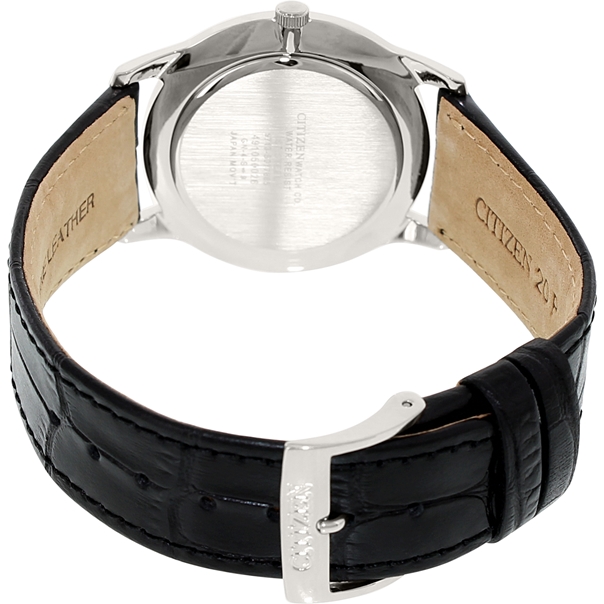 Citizen BD0021-01E Black Dial Black Leather Strap Analog Men's Casual Watch