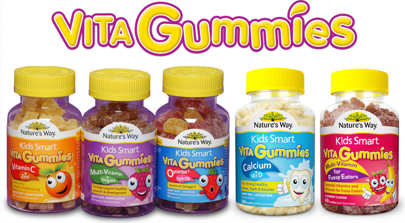 วิตามินซีผสมธาตุสังกะสีชนิดกัมมี่เคี้ยวหนึบ Nature's Way Kids Smart Vita Gummies Vitamin C + Zinc