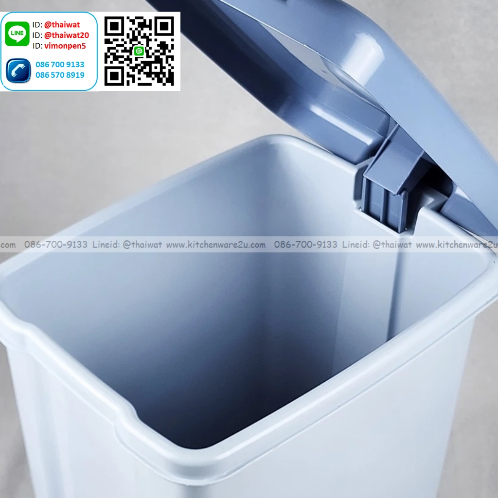 P13513 ถังขยะเหยียบเหลี่ยม 13.5 ลิตร (23.2*30.5*35.9 cm) รุ่นประหยัด No.290 (ราคาขายส่งต่อ 12 ใบ :เฉลี่ย 90 บต่อใบ)