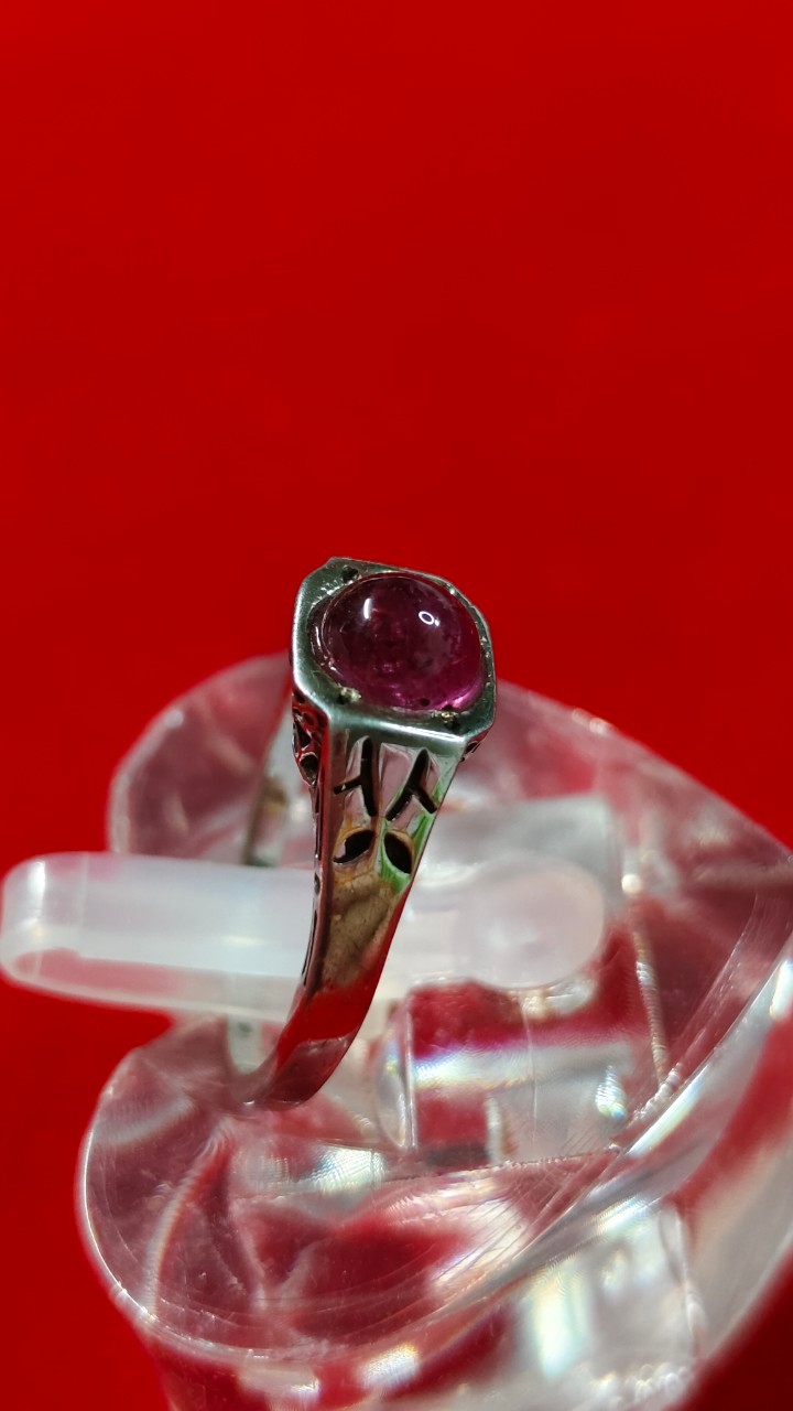 #แหวนทับทิมเนื้อแก้วตัวเรือนเงินแท้ รหัสR-0046