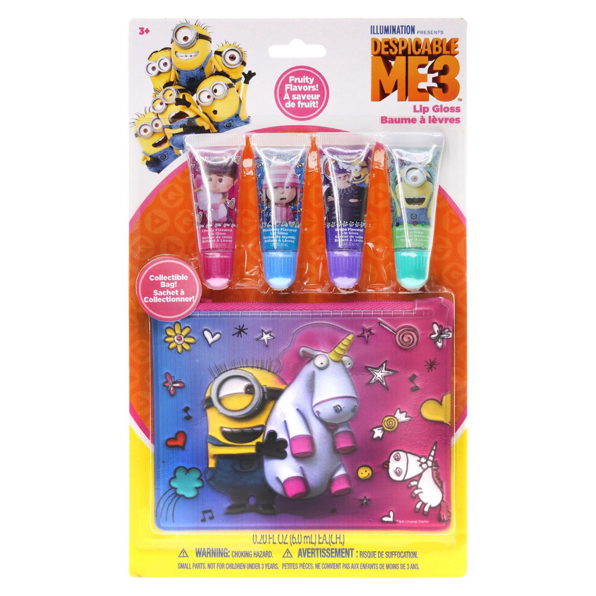 ชุดลิปกลอสปลอดสารพิษสำหรับเด็กพร้อมกระเป๋าซิป Townleygirl Lip Gloss with Collectible Bag Set (Despicable Me 3)